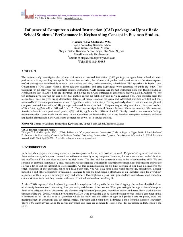 research paper in computer-aided instruction